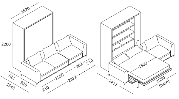Opklapbed Tonale BedHabits Afm8